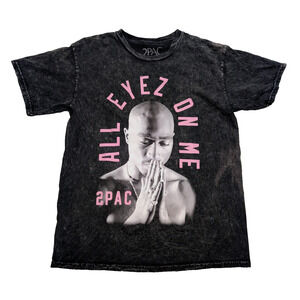 2pac Tupac Shakur All Eyez On Me Graphic T-shirt Men Medium Black Acid Wash
